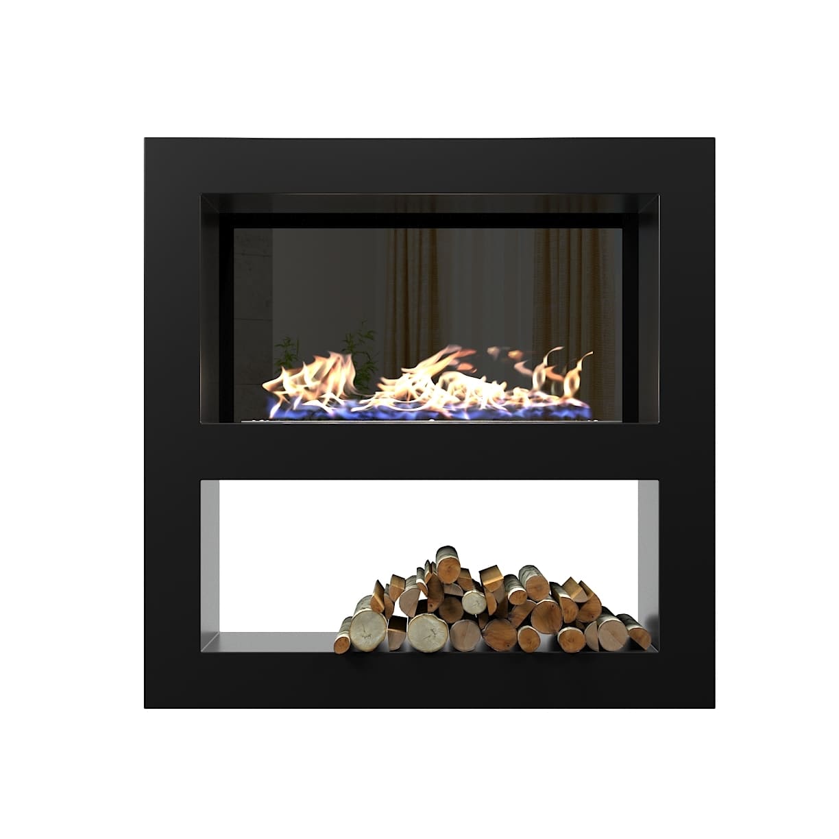 Биокамин "Русский огонь" Лобби 1500 встраиваемый с декоративным стеклом (стемалитом) по цене 92 450 руб.