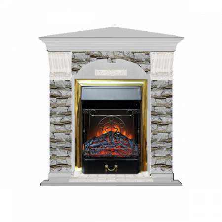 Арочный Алтай угловой (беленый дуб)+Majestic Brass