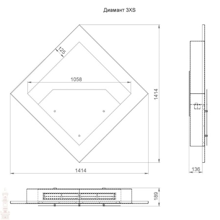 Настенный биокамин Lux Fire "Диамант 3" XS по цене 61 589 руб.